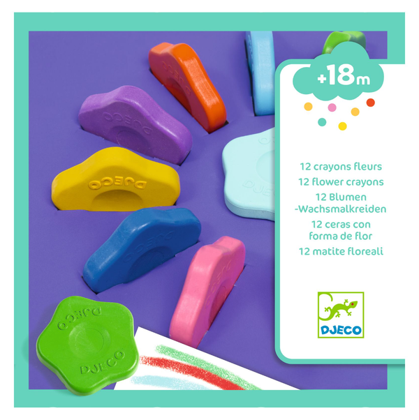 12 Flower-Shaped Crayons
