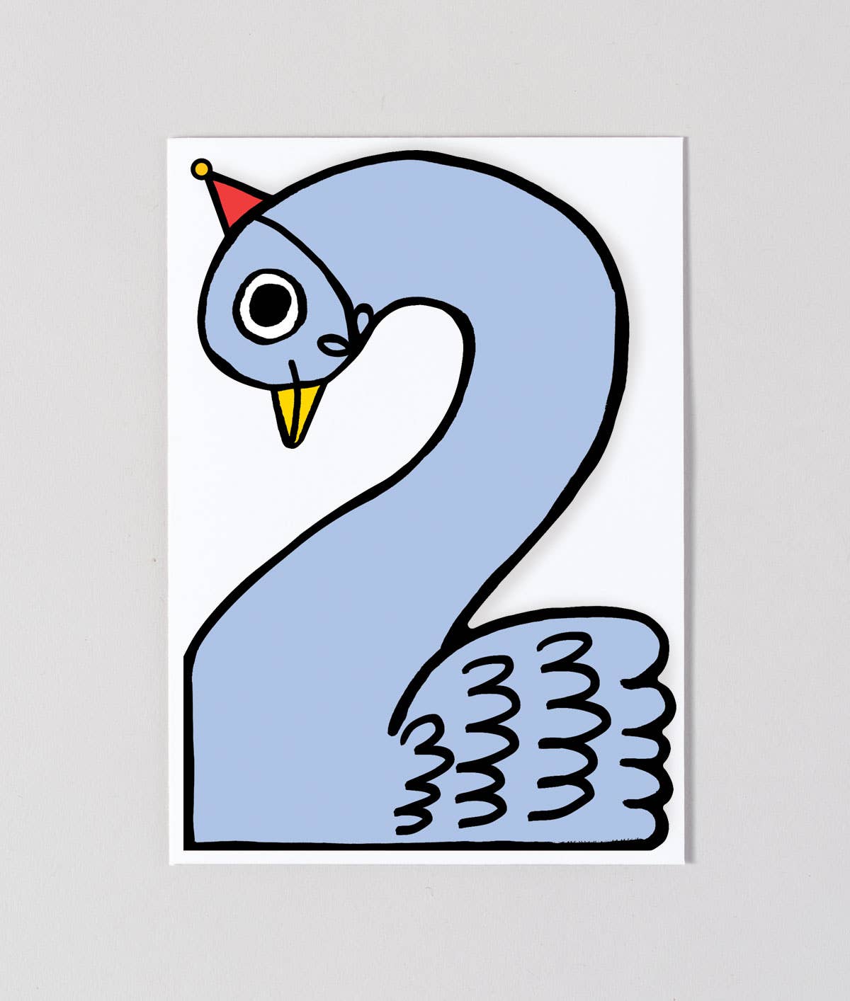 Swan Shaped Card 2nd Birthday Kid's Birthday Number Card