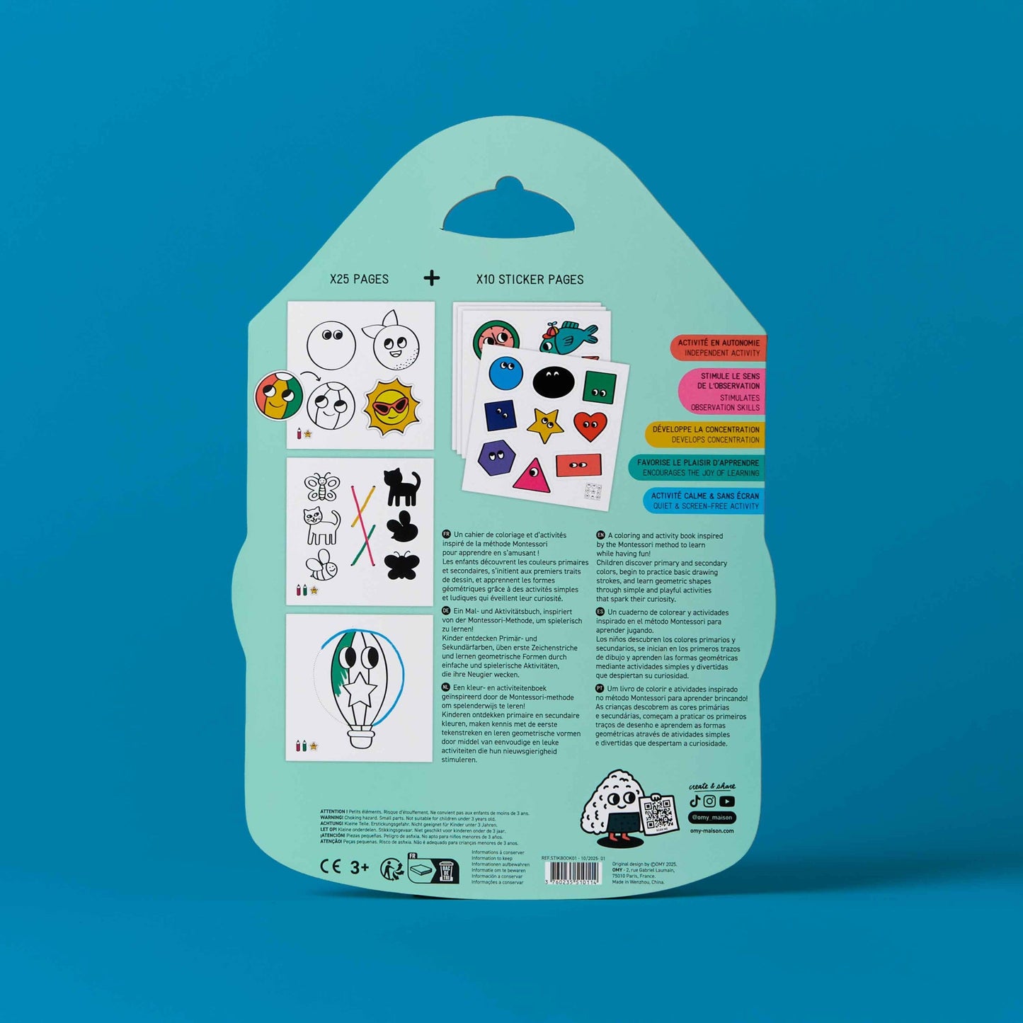 OMY, Montessori Shapes Sticker Book