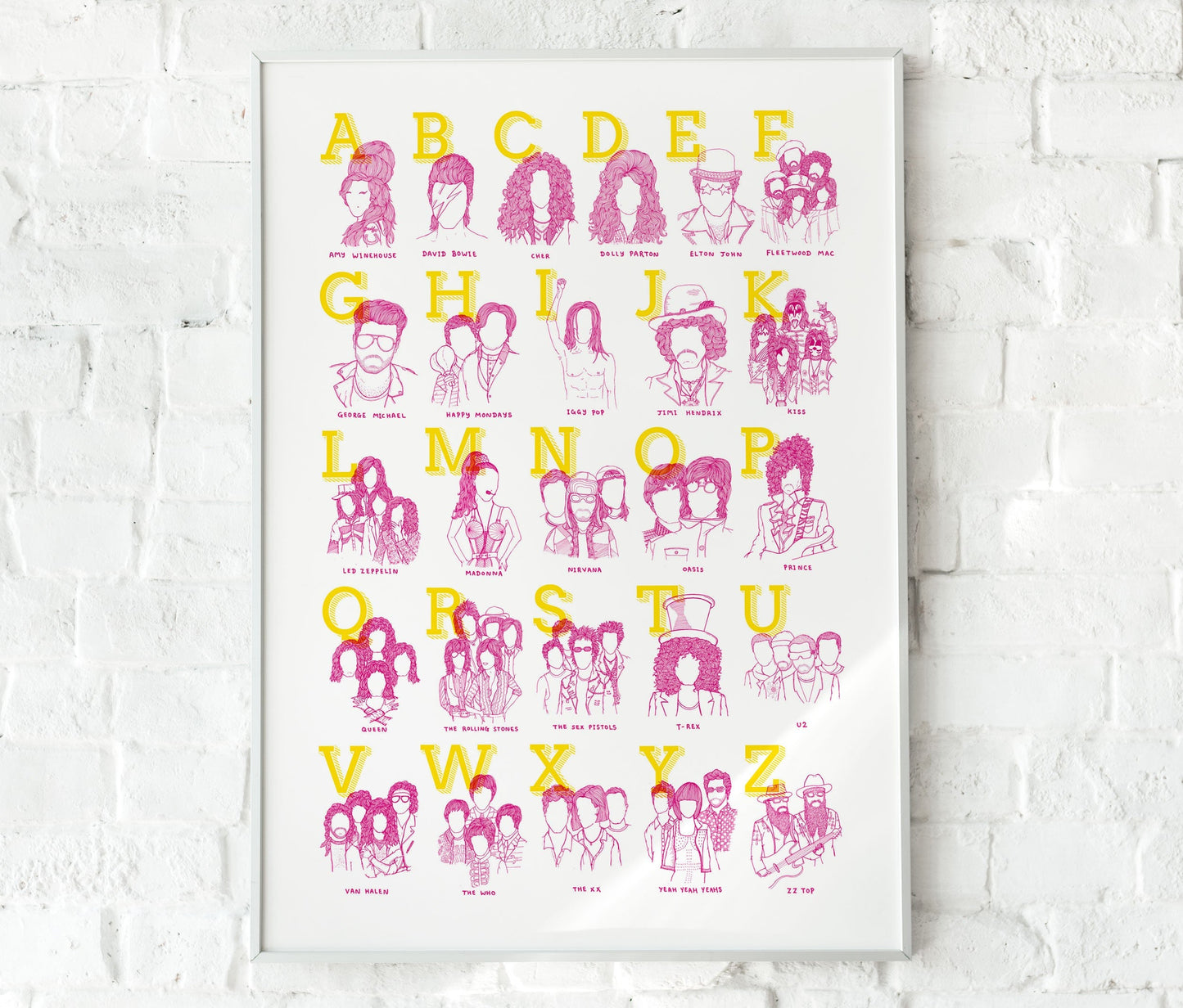A3 Musical Alphabet, Pink