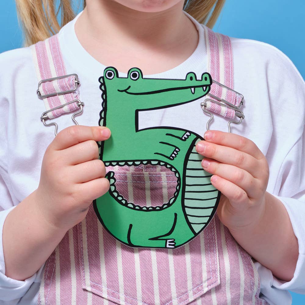 Croc Shaped Card 5th Birthday Kid's Birthday Number Card