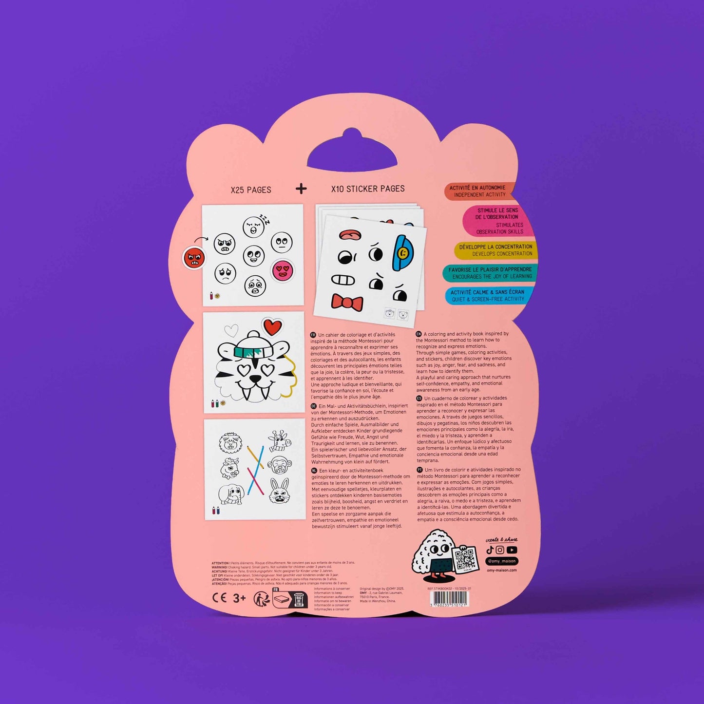 OMY Montessori Emotions Stickers Book