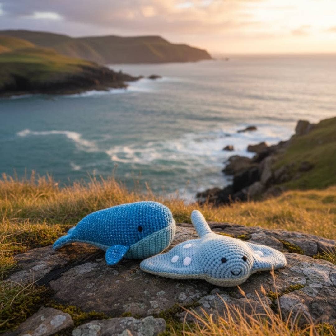 Best Years Fair Trade Crochet Stingray Baby Rattle Organic Cotton