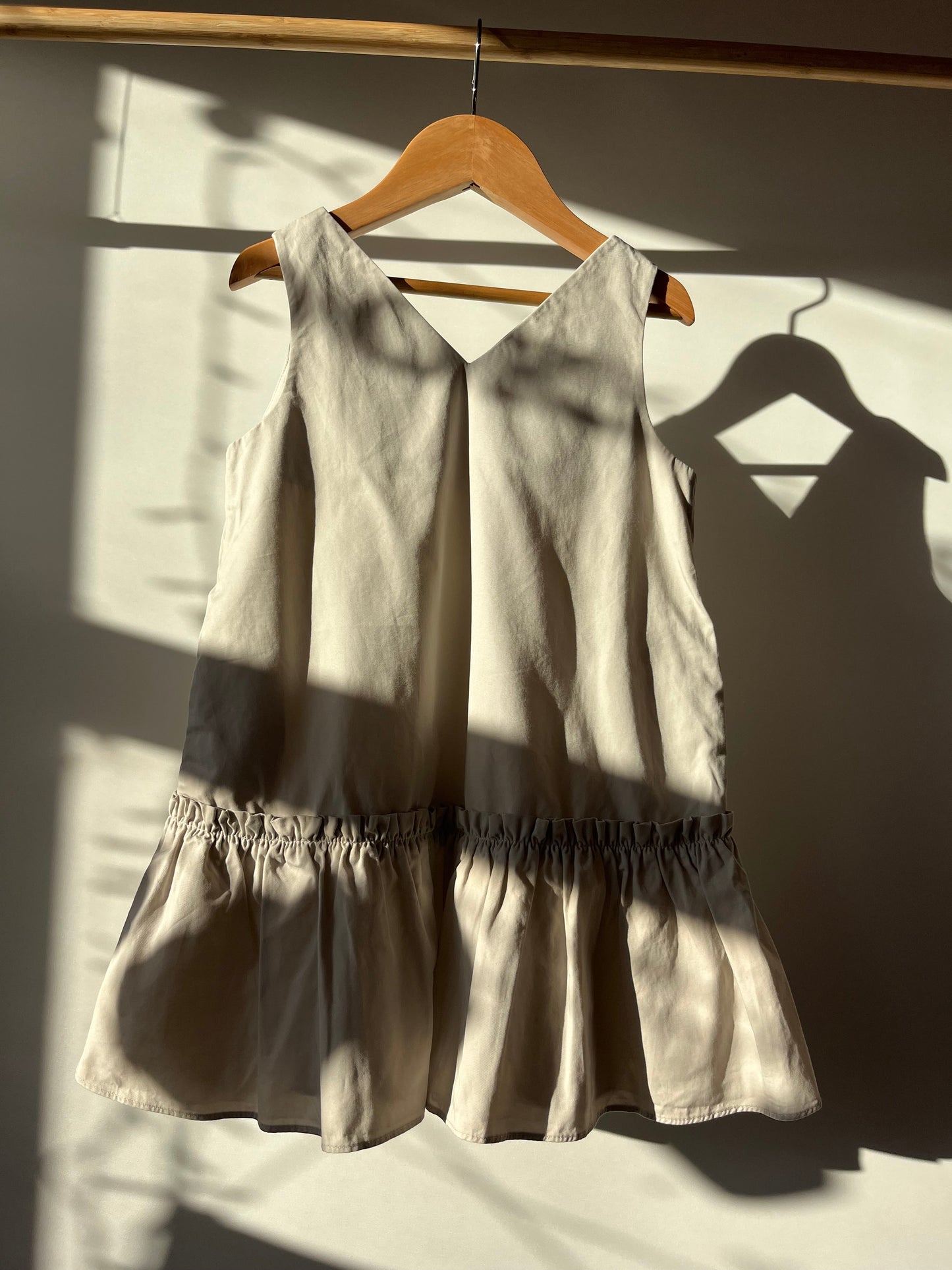 Preloved Cos, Grey Ruffle Trim Dress, 2 - 4 years