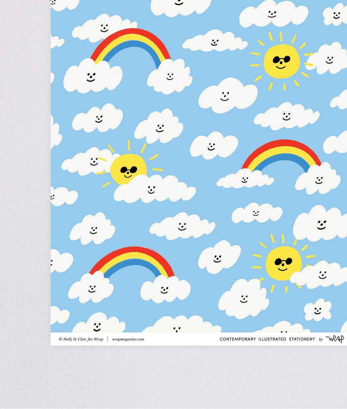 Suns and Clouds Colourful Gender Neutral Kids Gift Wrap