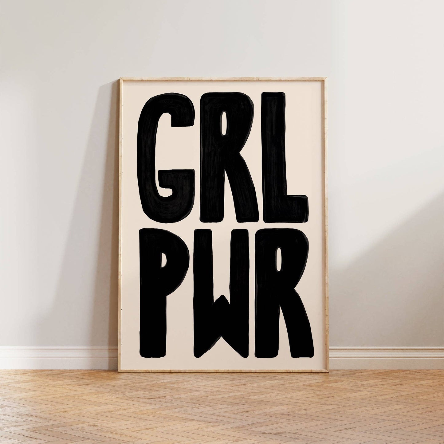 Lune Club - Girl Power Bold Print: Pink, Unframed, A3