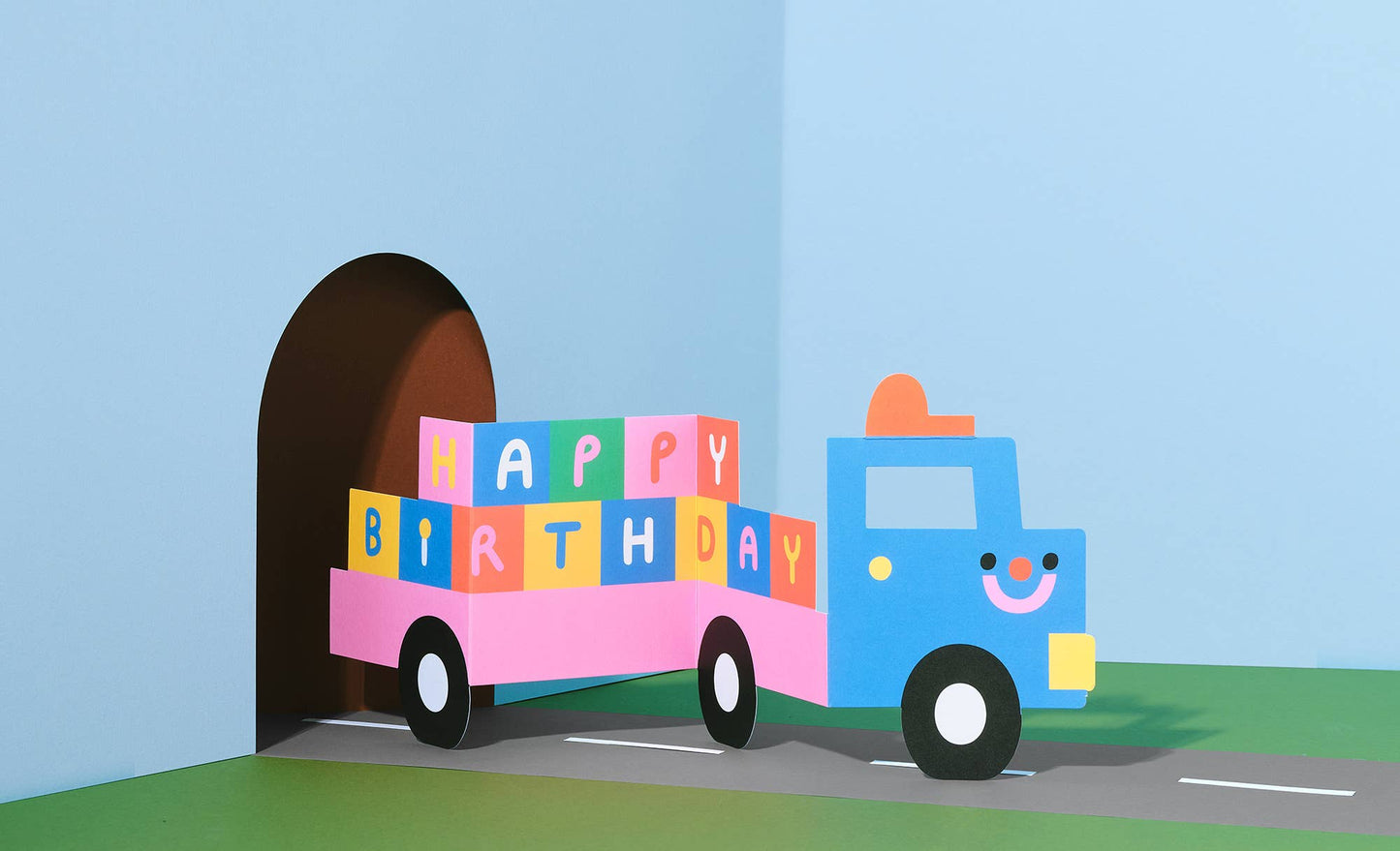 Birthday Truck, Colourful Fold Out Kid's Birthday Card