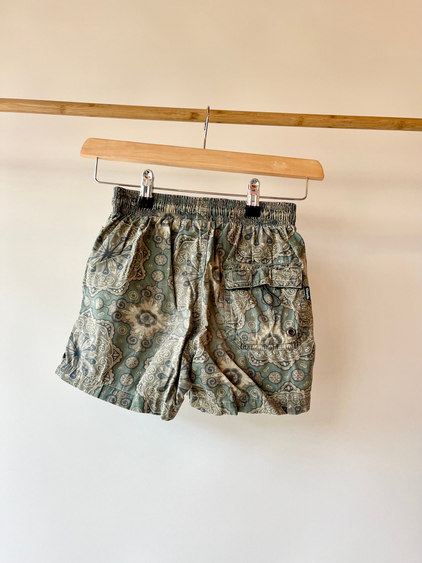Preloved Ghanda Clothing, Paisley Swim Shorts, 5 - 6 Years