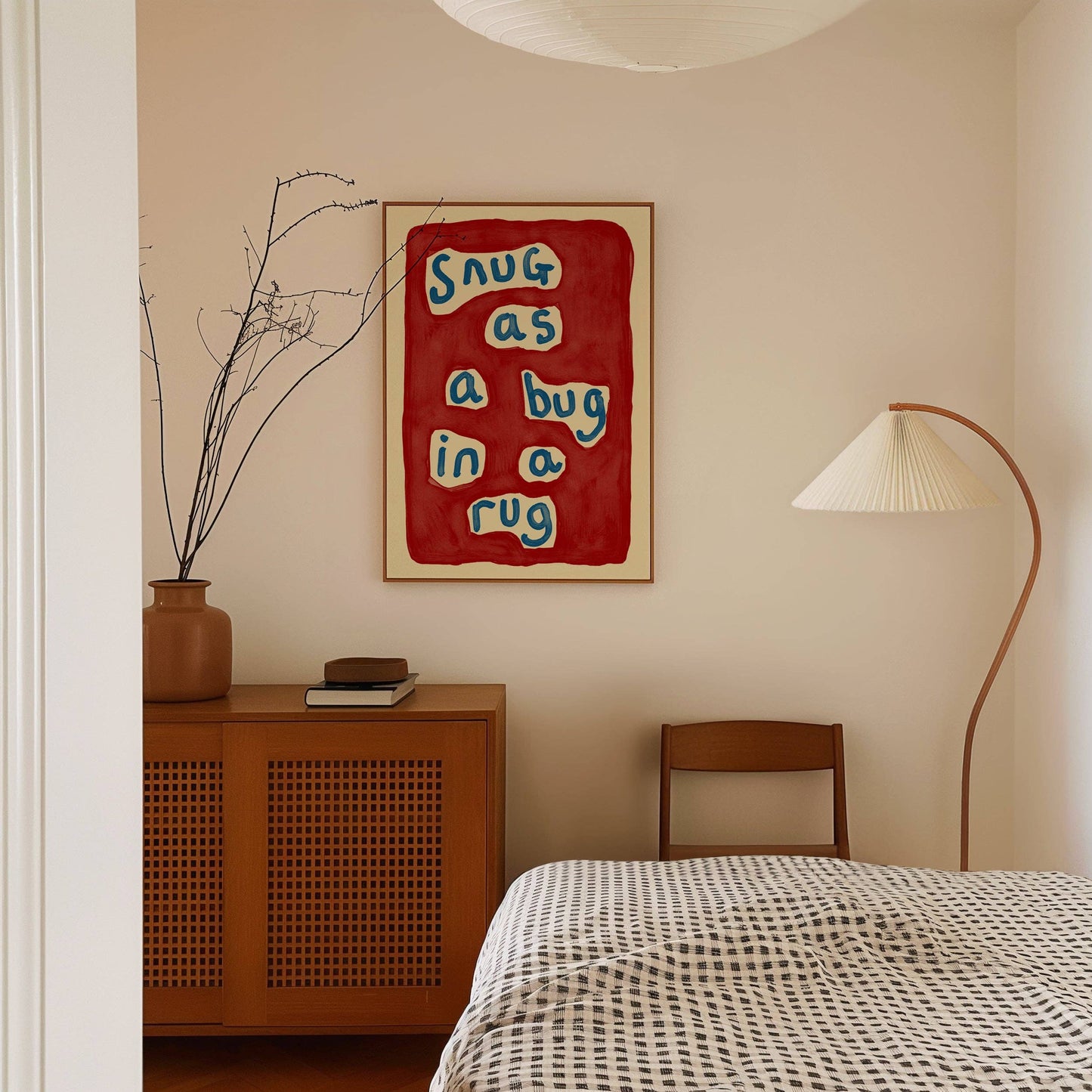 Lune Club - Snug as a Bug Print: Green, Unframed, A3
