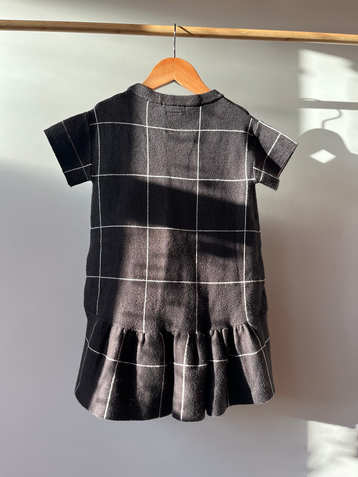 Preloved Zara, Large Grey Checked Dress, 5 Years