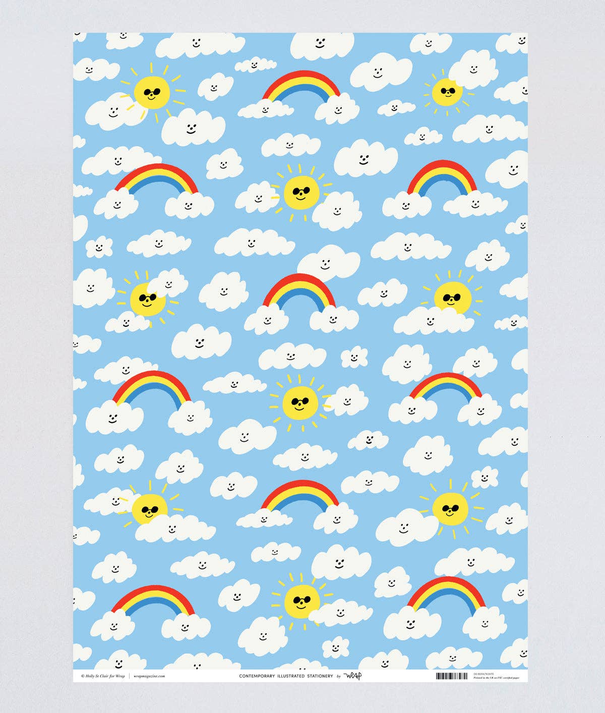 Suns and Clouds Colourful Gender Neutral Kids Gift Wrap
