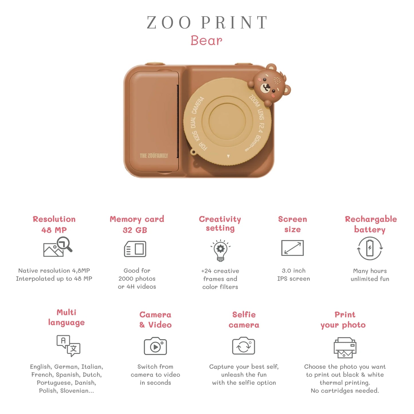 ZooFamily, Zoo Print Bear Camera