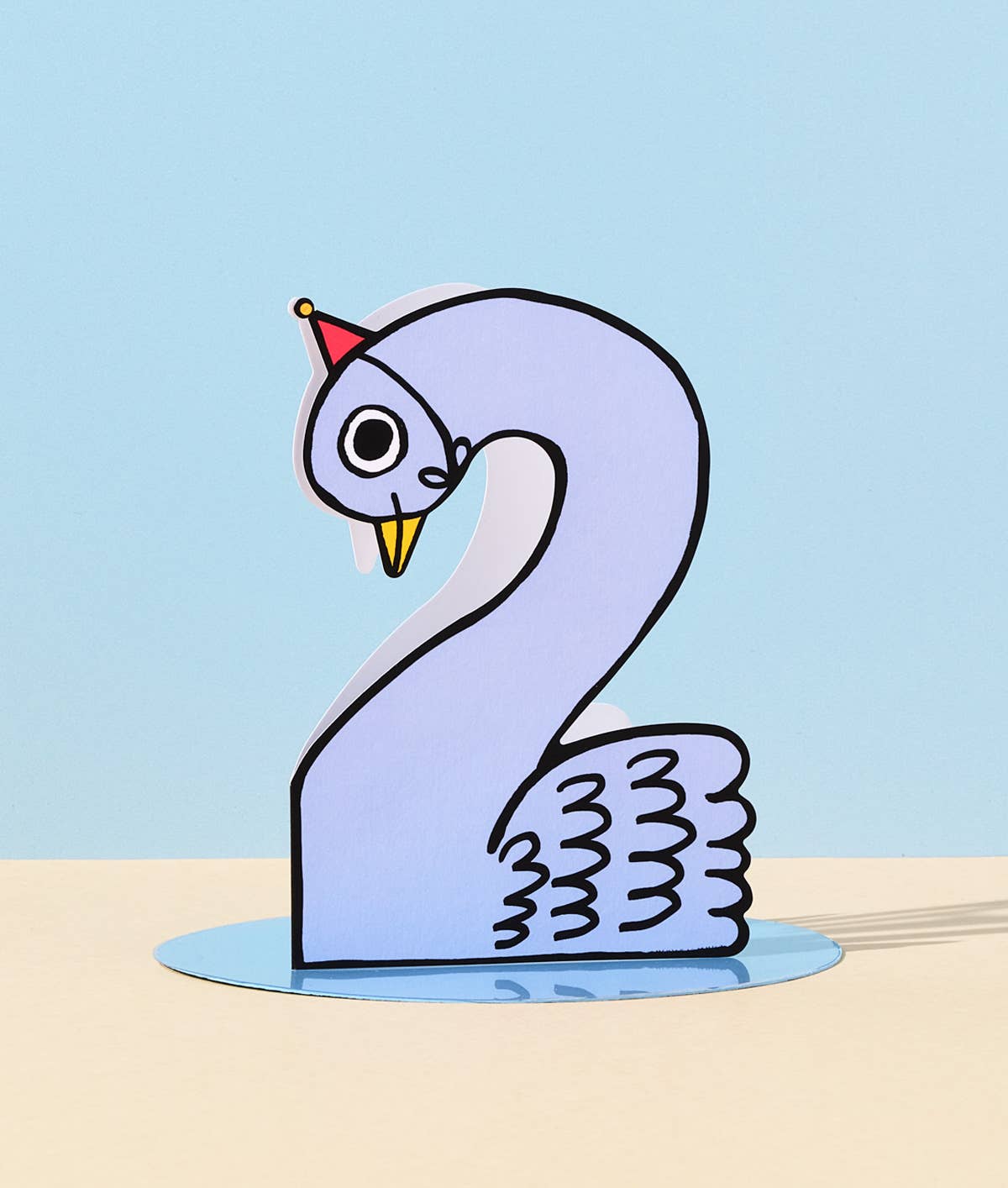 Swan Shaped Card 2nd Birthday Kid's Birthday Number Card