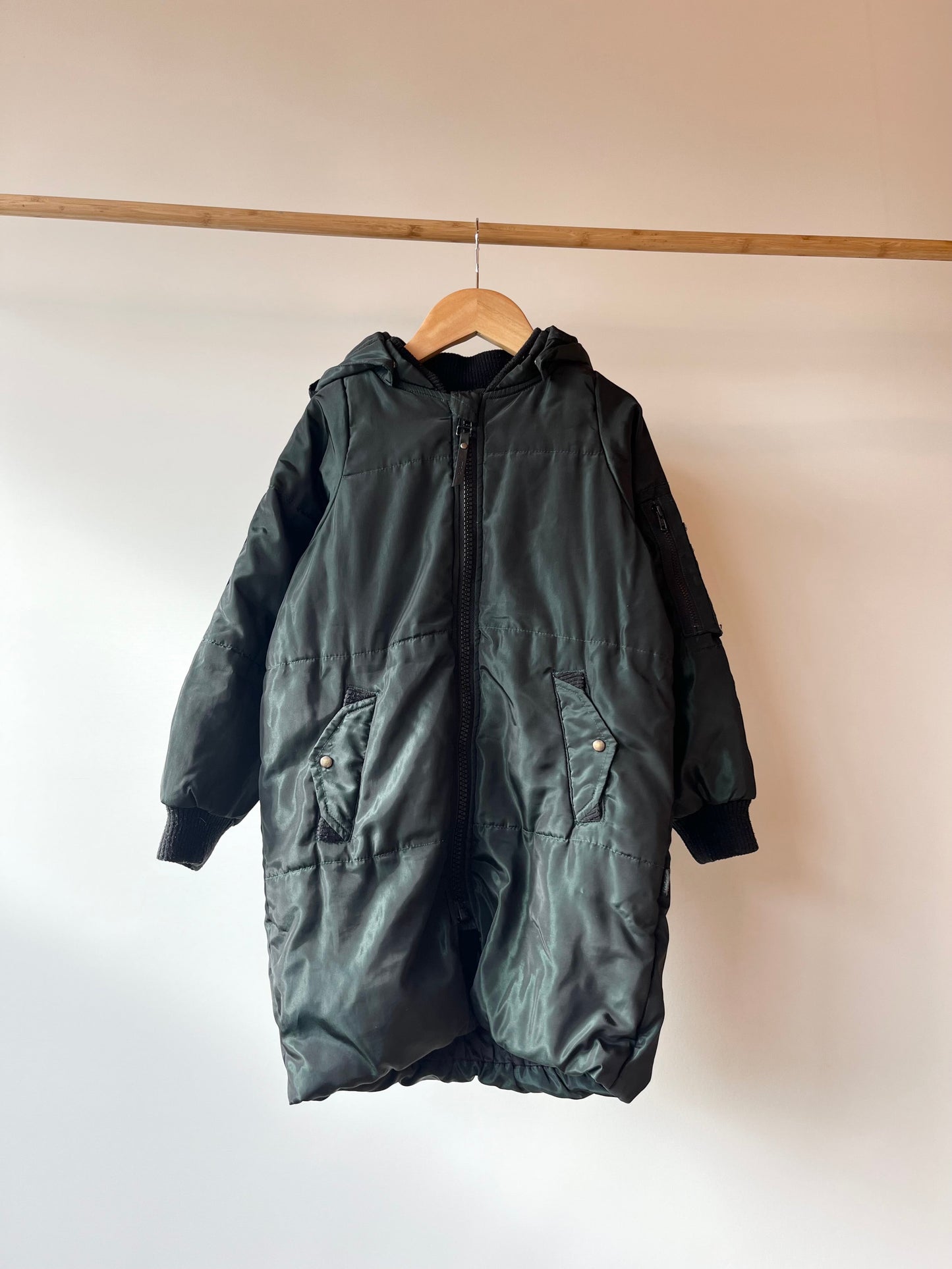 Preloved Molo, Green Iridescent Hooded Coat, 6 - 7 years