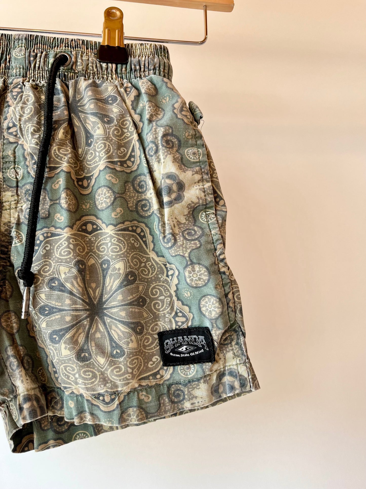 Preloved Ghanda Clothing, Paisley Swim Shorts, 5 - 6 Years