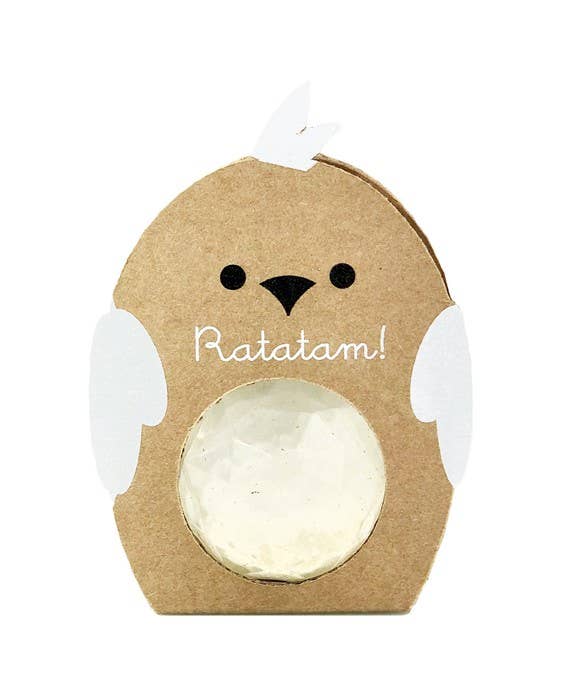 Ratatam! - 42mm white glitter bird bouncing ball