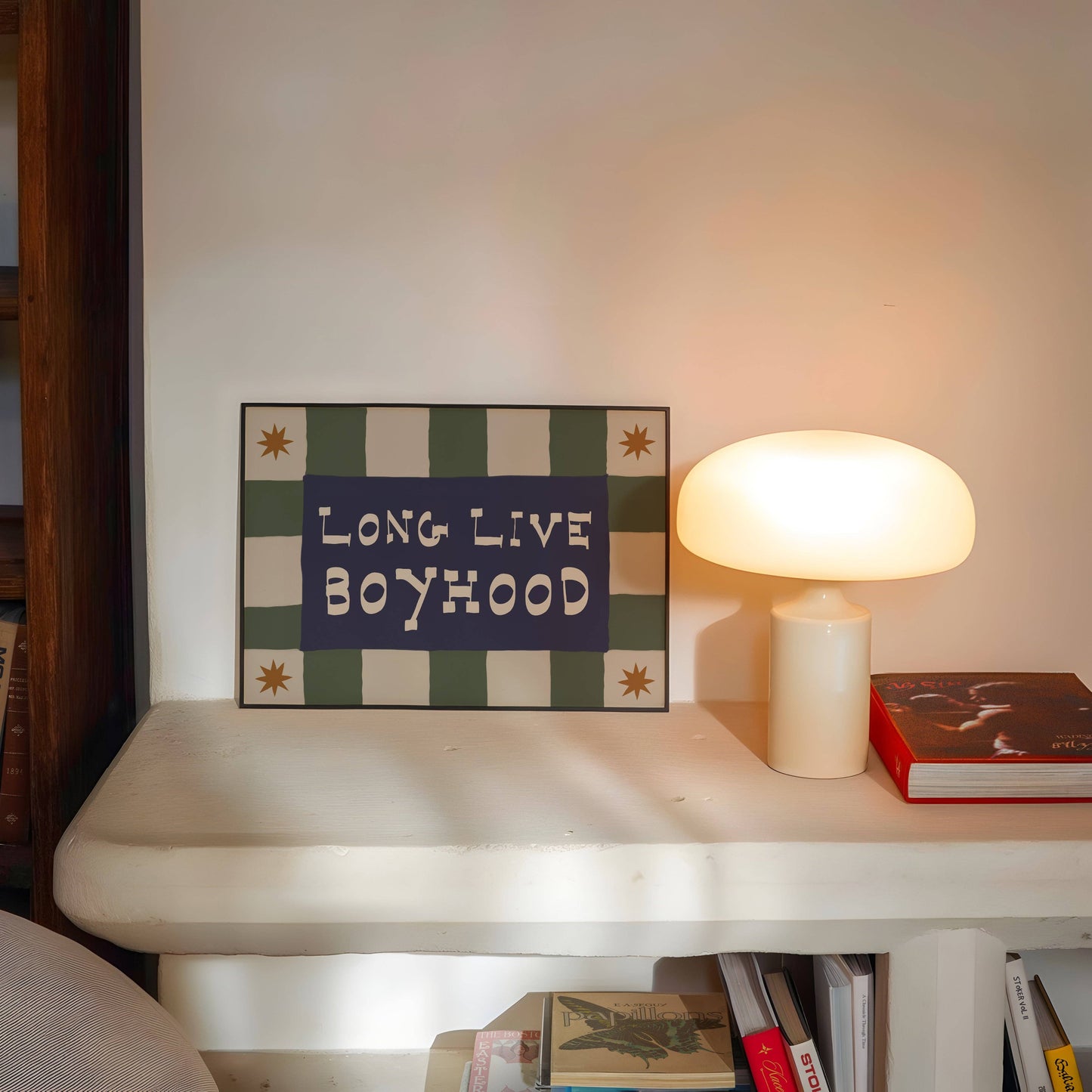 Lune Club - Long Live Boyhood Print: Rust & Green, Unframed, A3