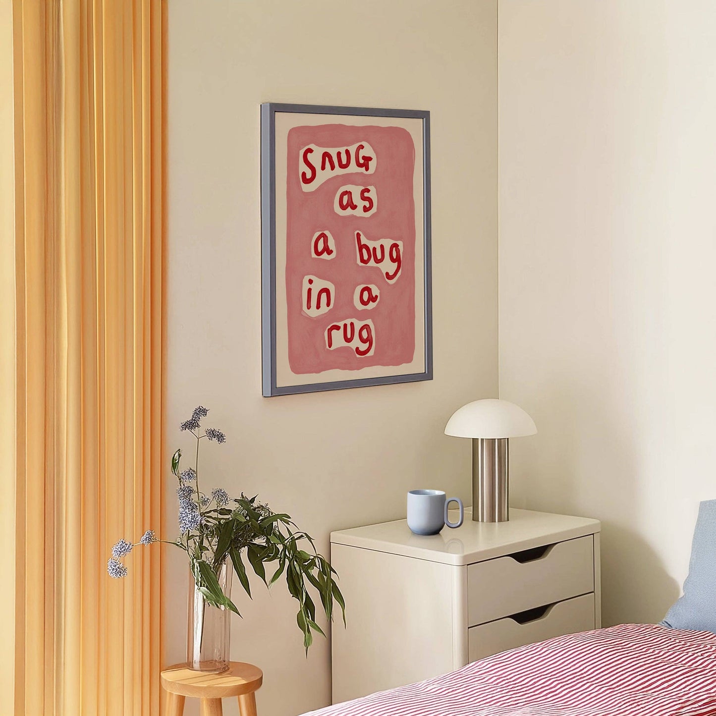 Lune Club - Snug as a Bug Print: Green, Unframed, A3