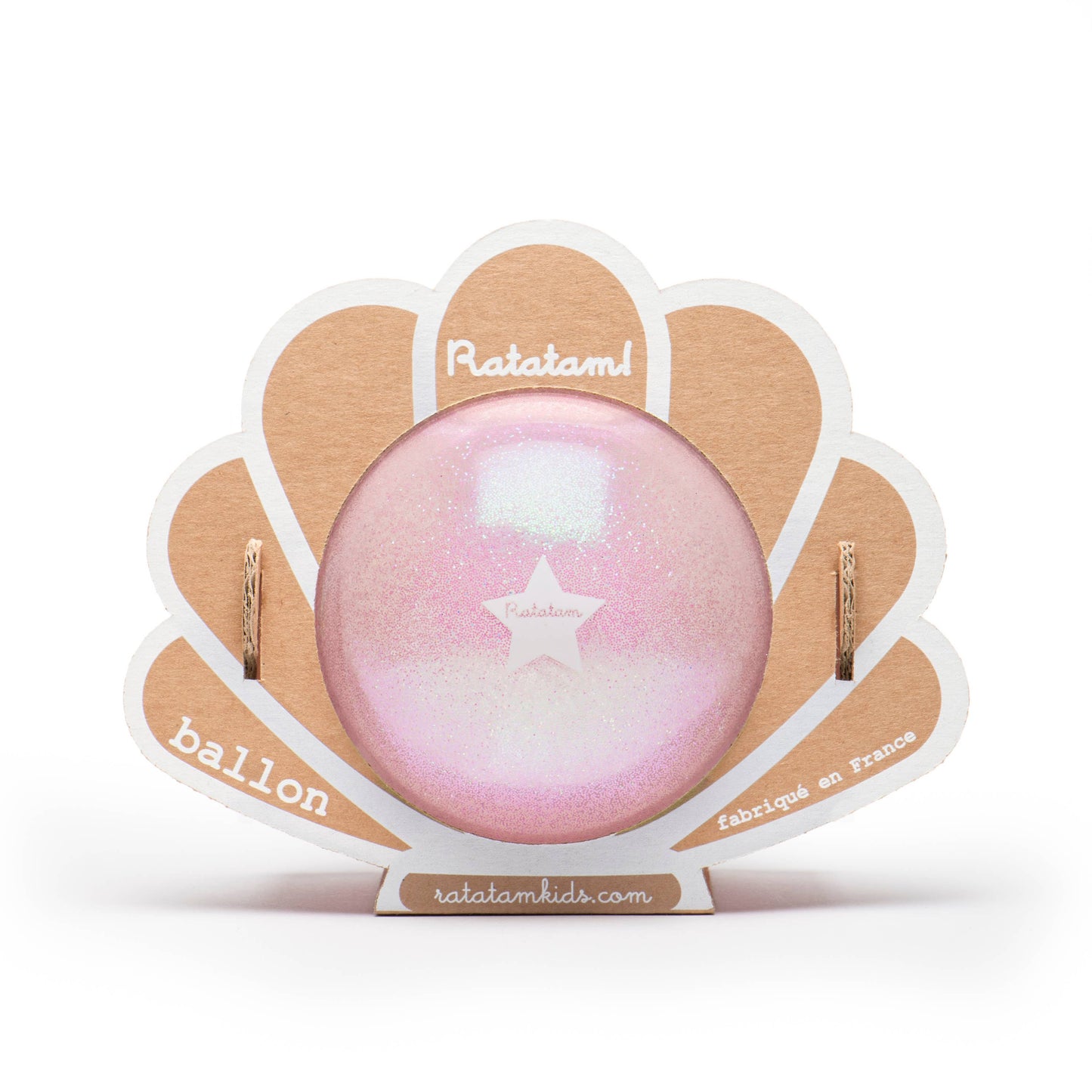Ratatam! - Small 10 cm shellfish glitter balloon: Rose