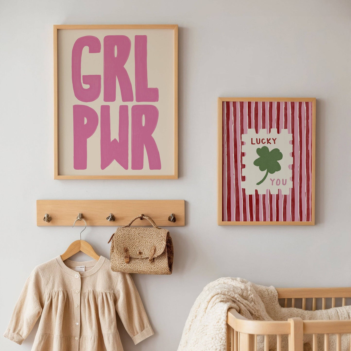 Lune Club - Girl Power Bold Print: Pink, Unframed, A3