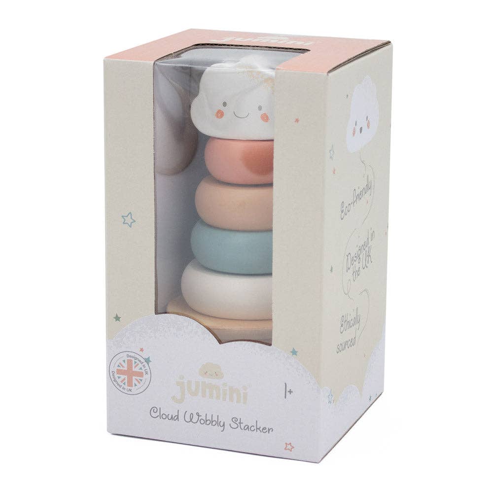 Wobbly Cloud Stacking Tower Toy