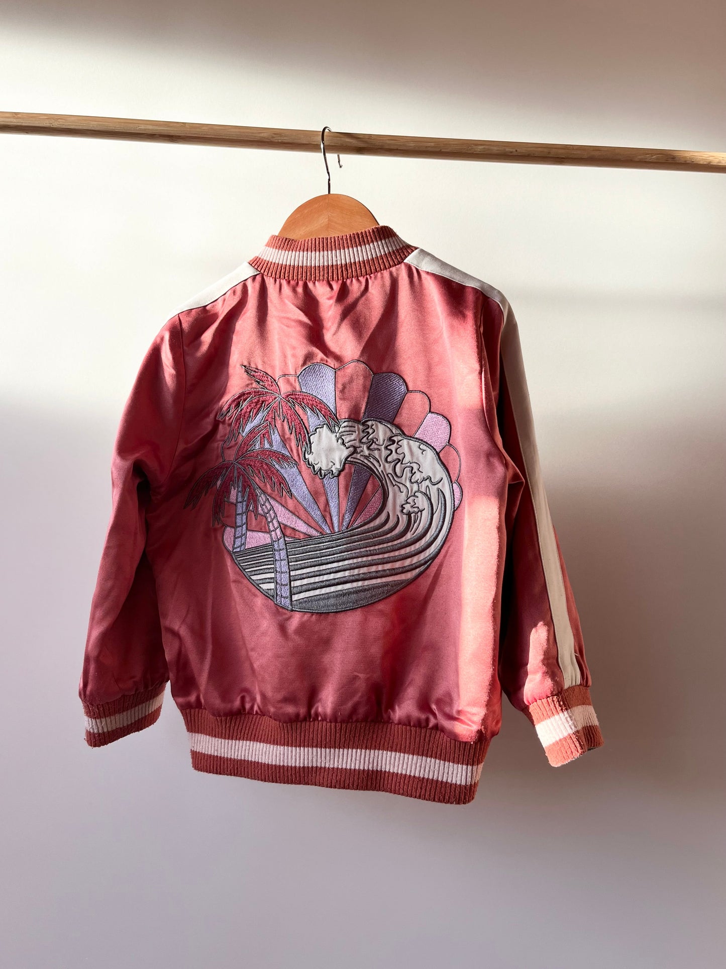 Preloved Stella McCartney, Pink Silk Reversible Bomber Jacket, 5 Years