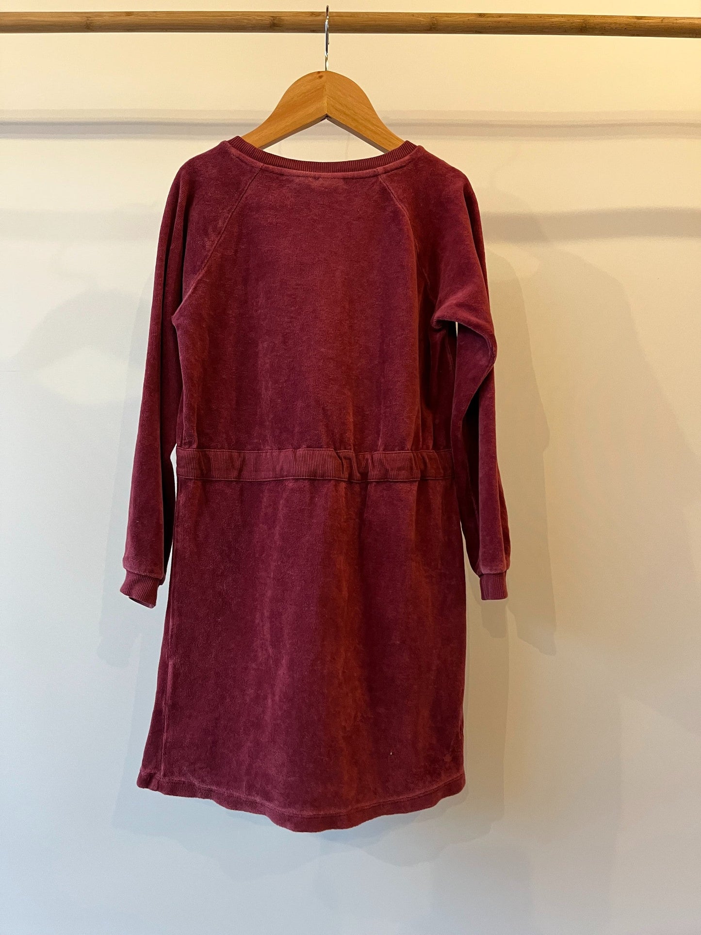 Preloved Mini Rodini, Pink Velour Rabbit Dress, 5 - 6 years
