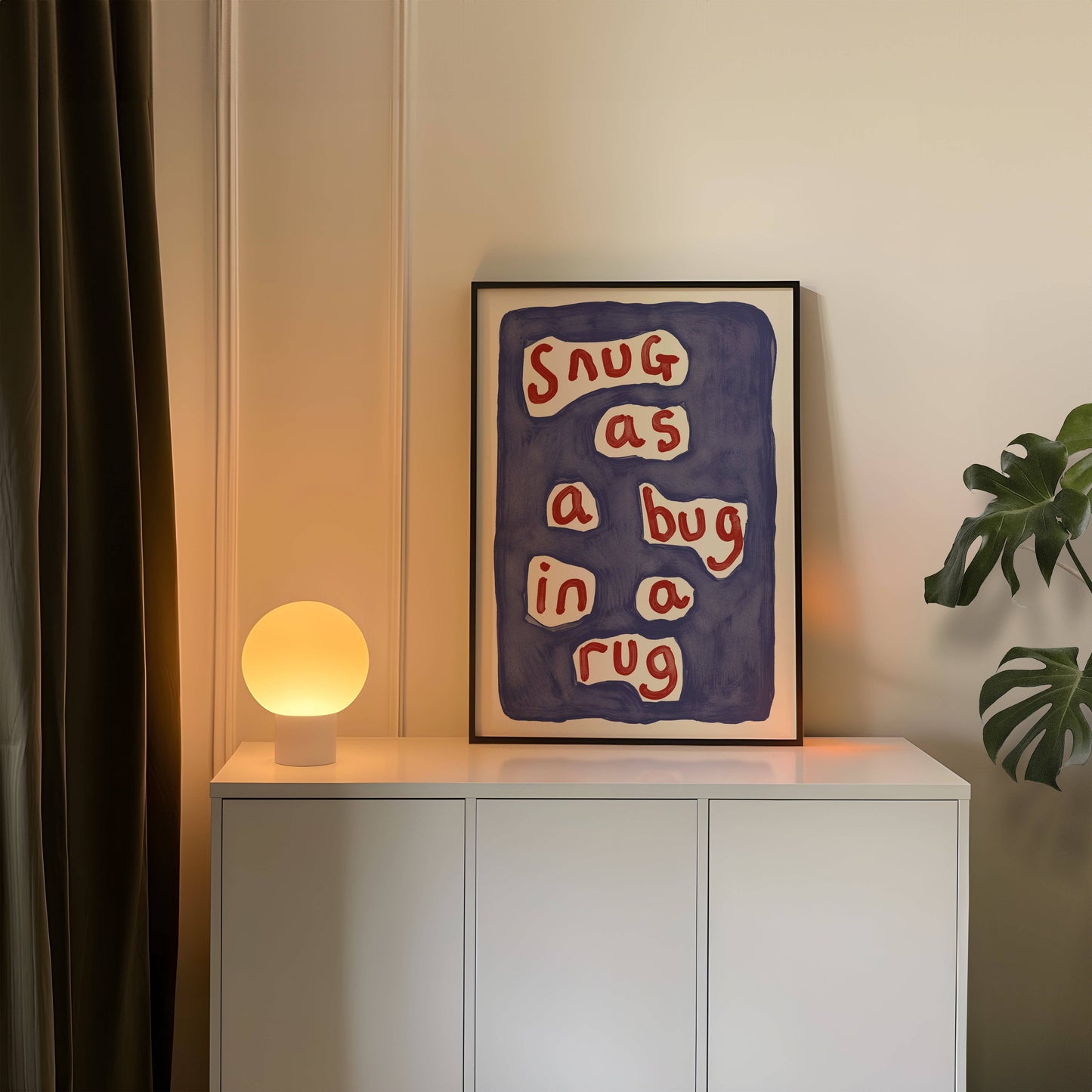 Lune Club - Snug as a Bug Print: Green, Unframed, A3