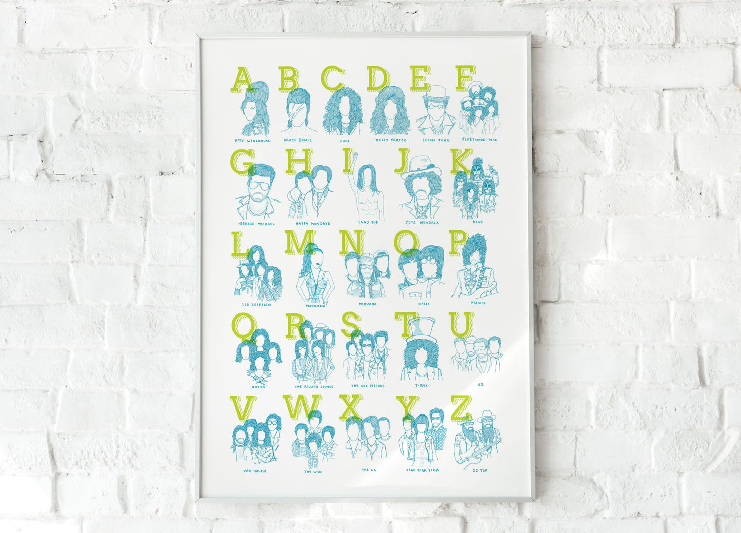A3 Musical Alphabet, Green