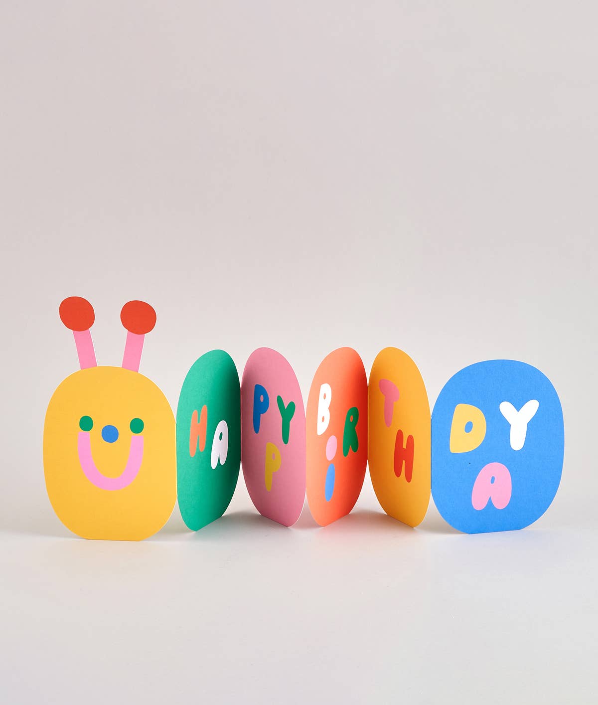 Caterpillar, Colourful Fold Out Kid's Birthday Card
