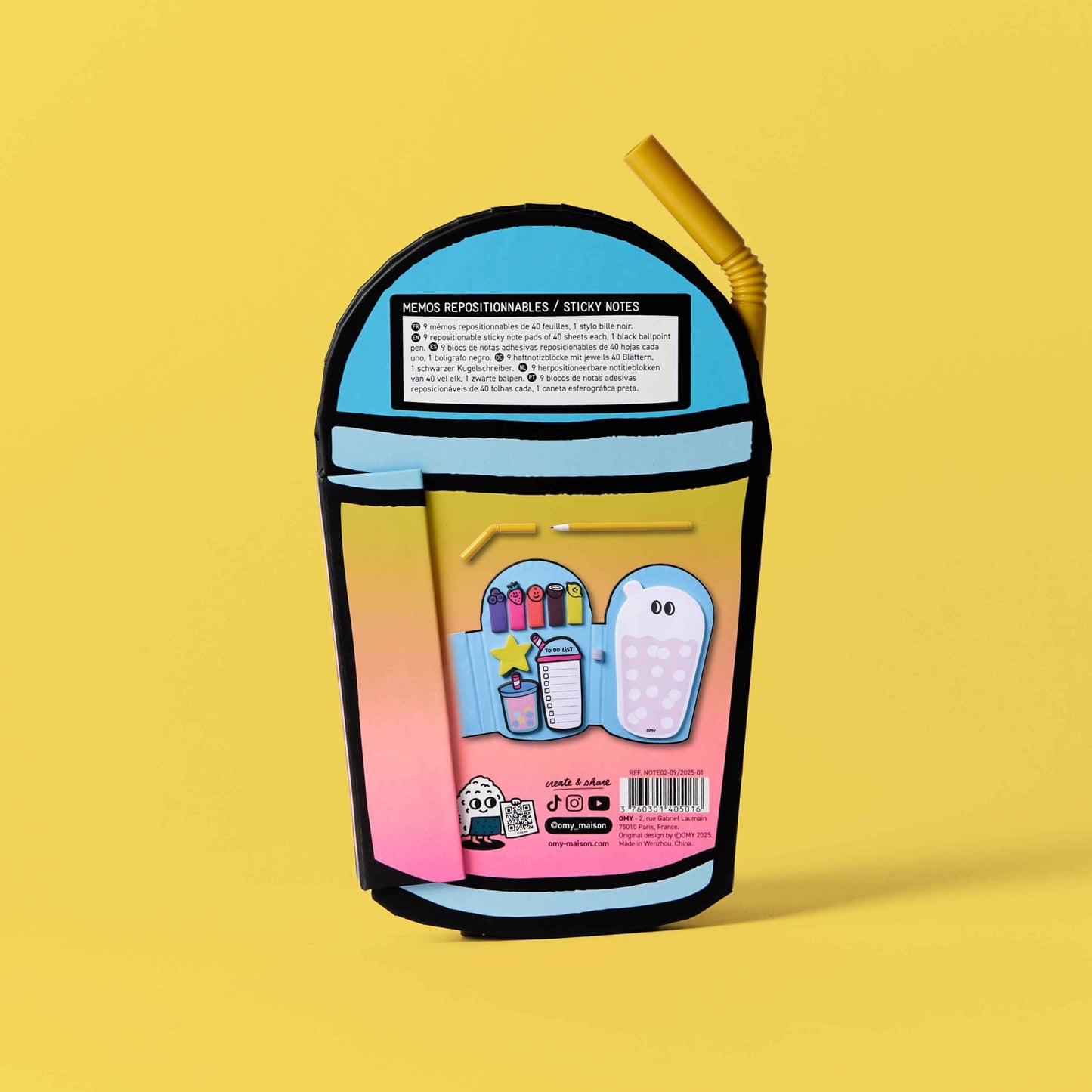 OMY Sticky Notes, Bubble Tea