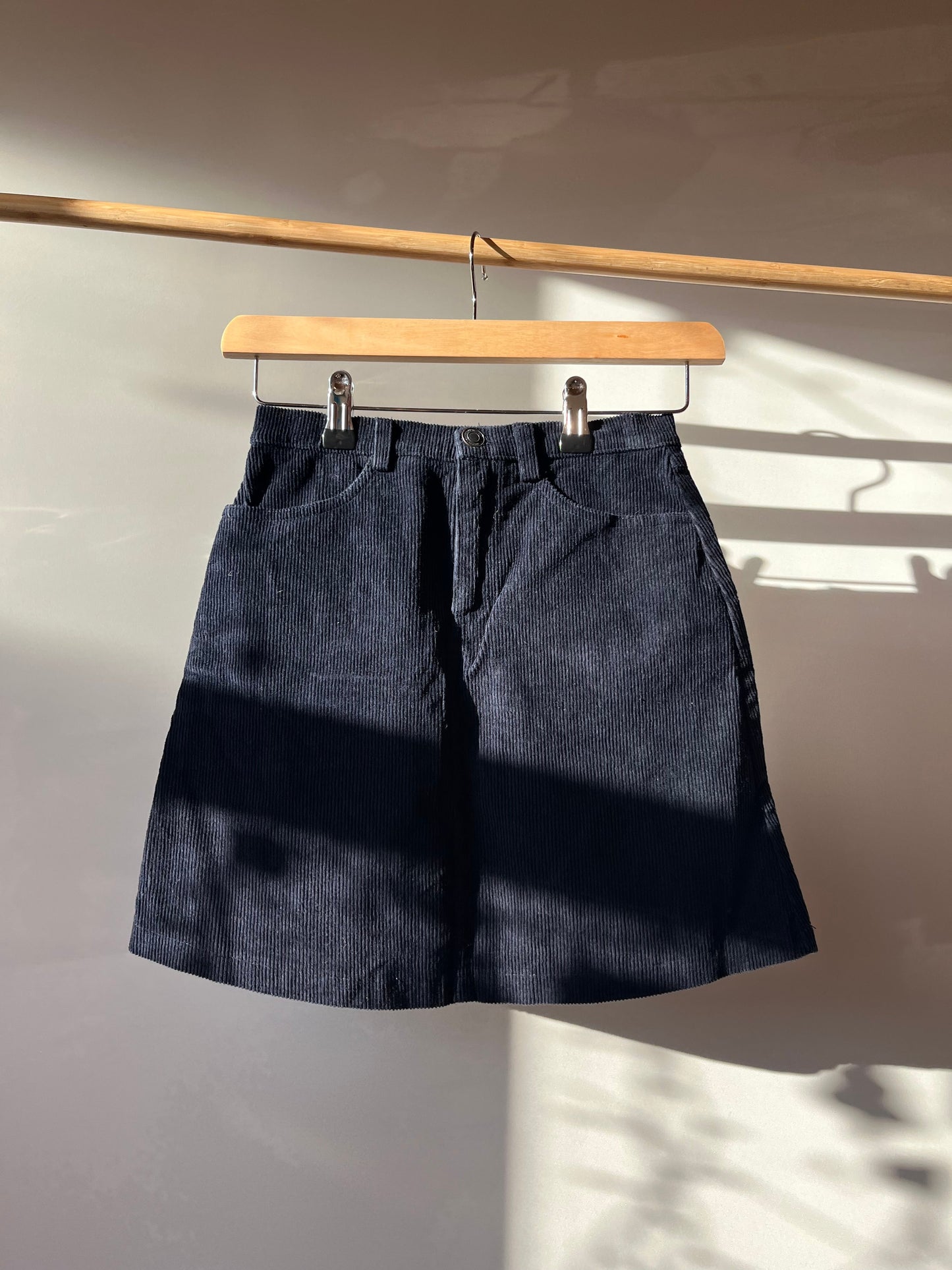 Preloved Brandy Melville, Navy Cord Skirt, 7 - 8 Years