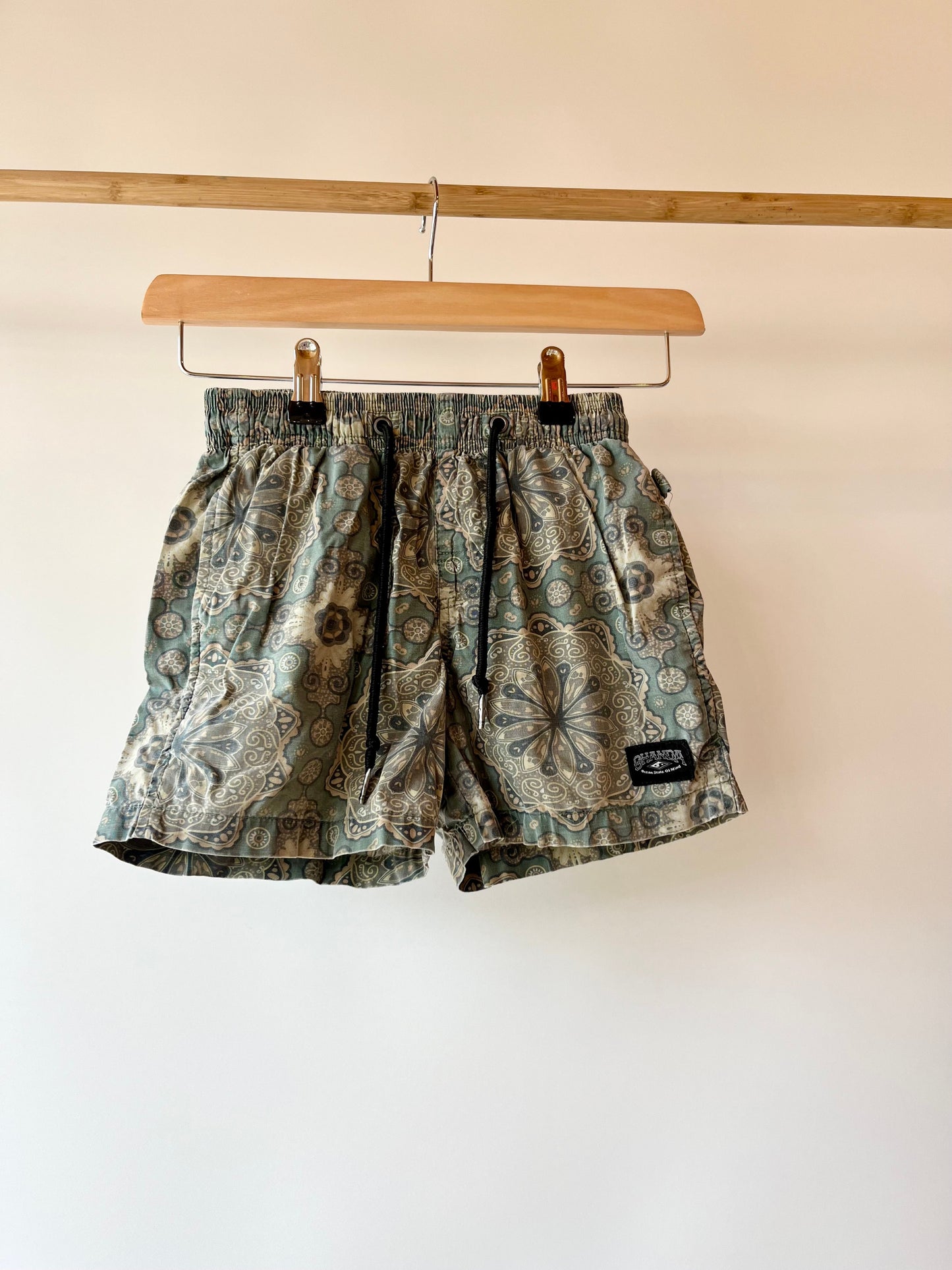 Preloved Ghanda Clothing, Paisley Swim Shorts, 5 - 6 Years