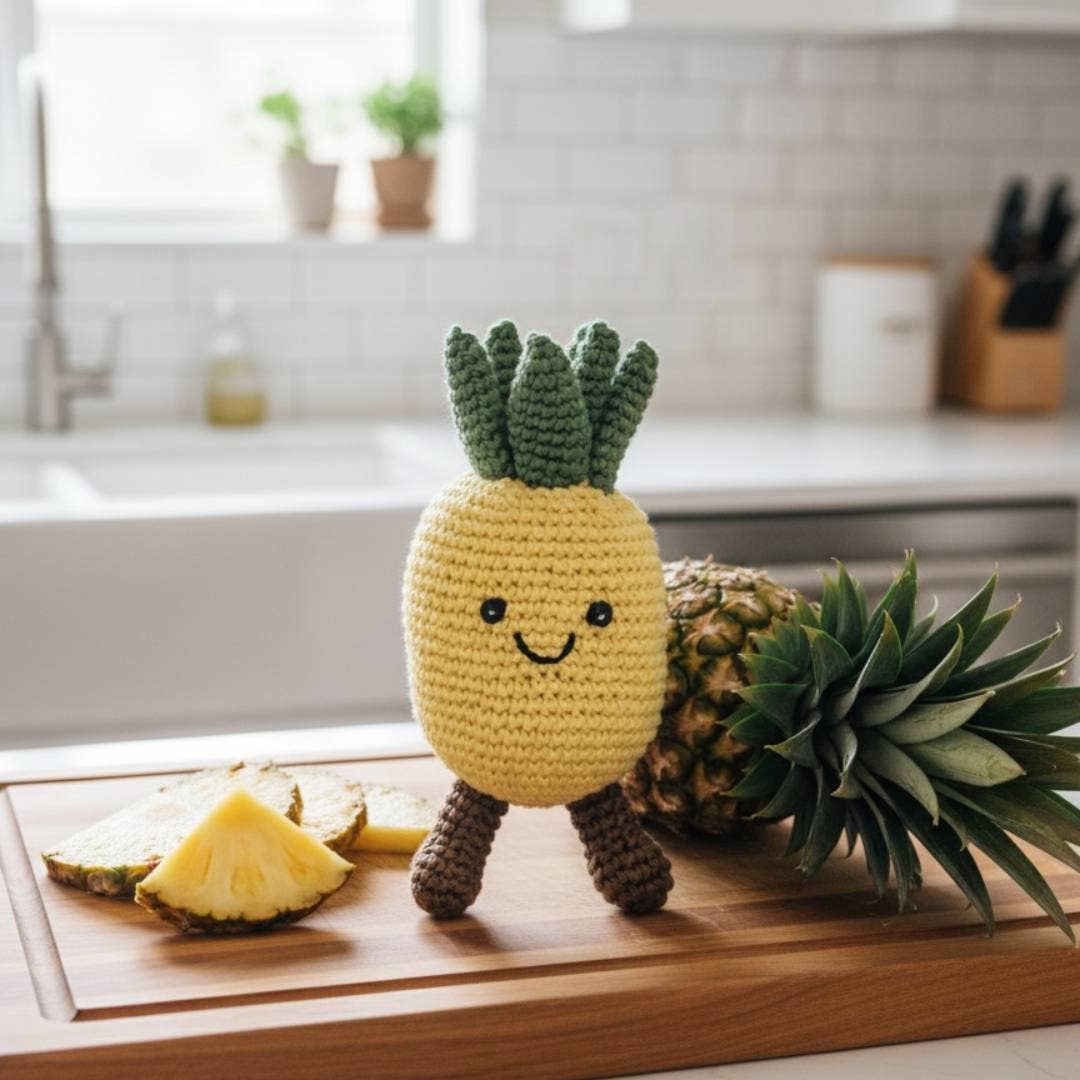 Best Years Fair Trade Crochet Pineapple Baby Rattle Organic Cotton