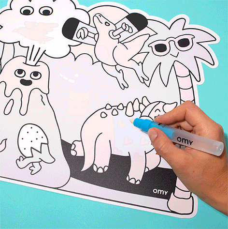 OMY Magic Water Placemats, Dino