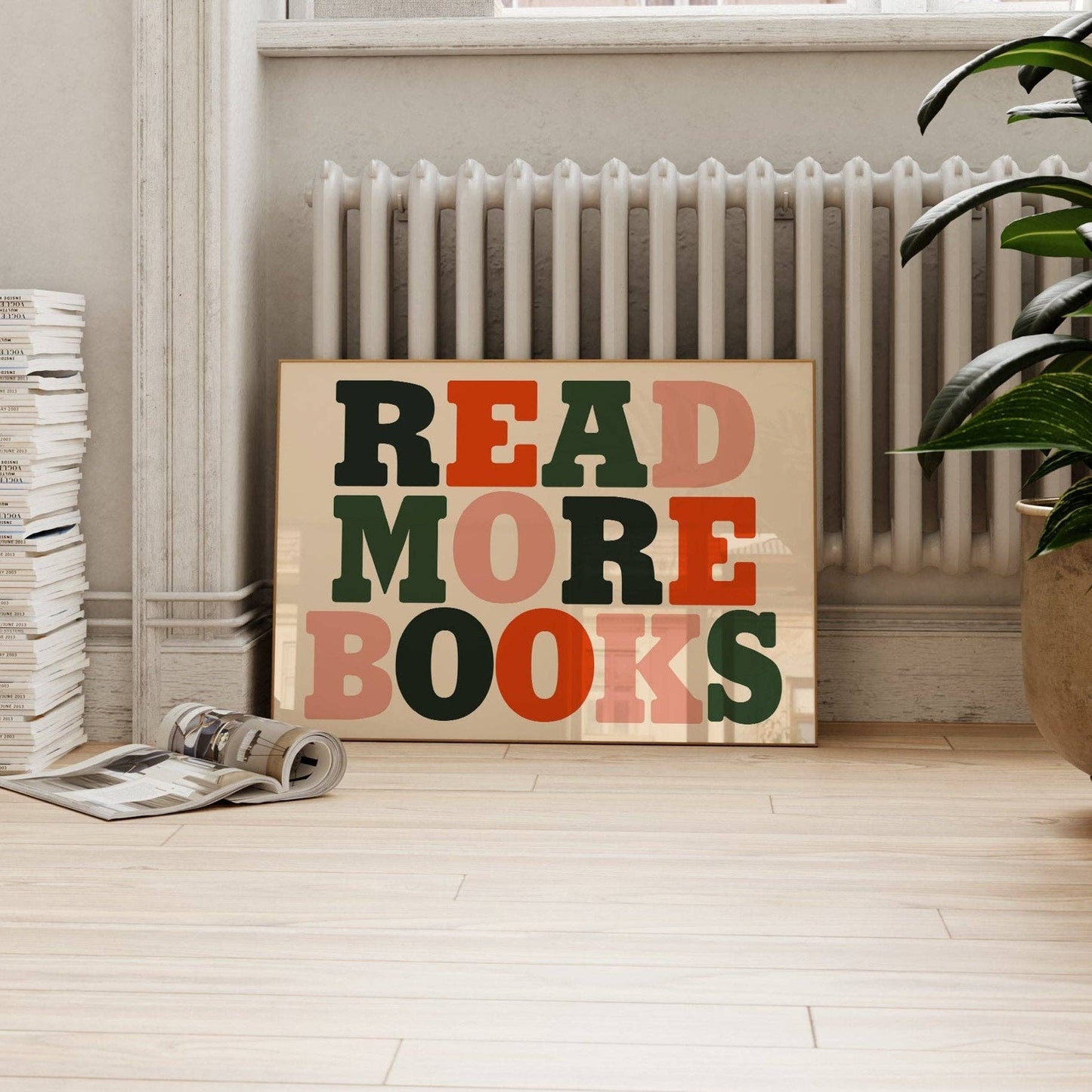 Lune Club - Read More Books Bold Print: Multi, Unframed, A3