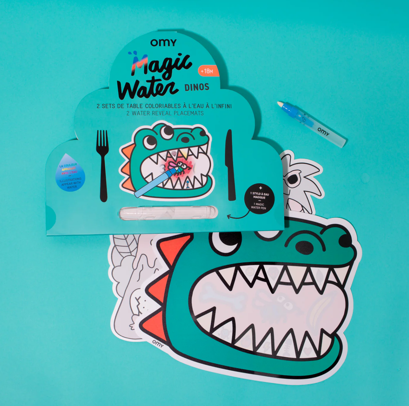 OMY Magic Water Placemats, Dino