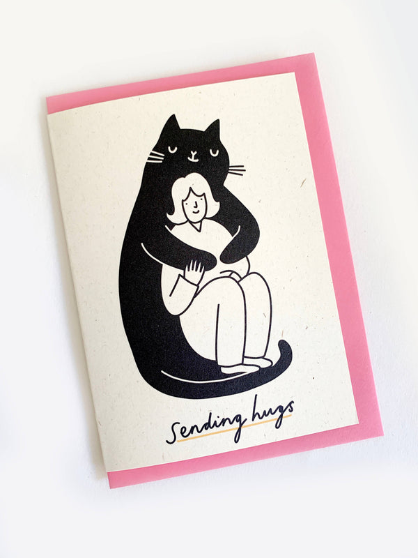 'Sending Hugs' Cat Greeting Card