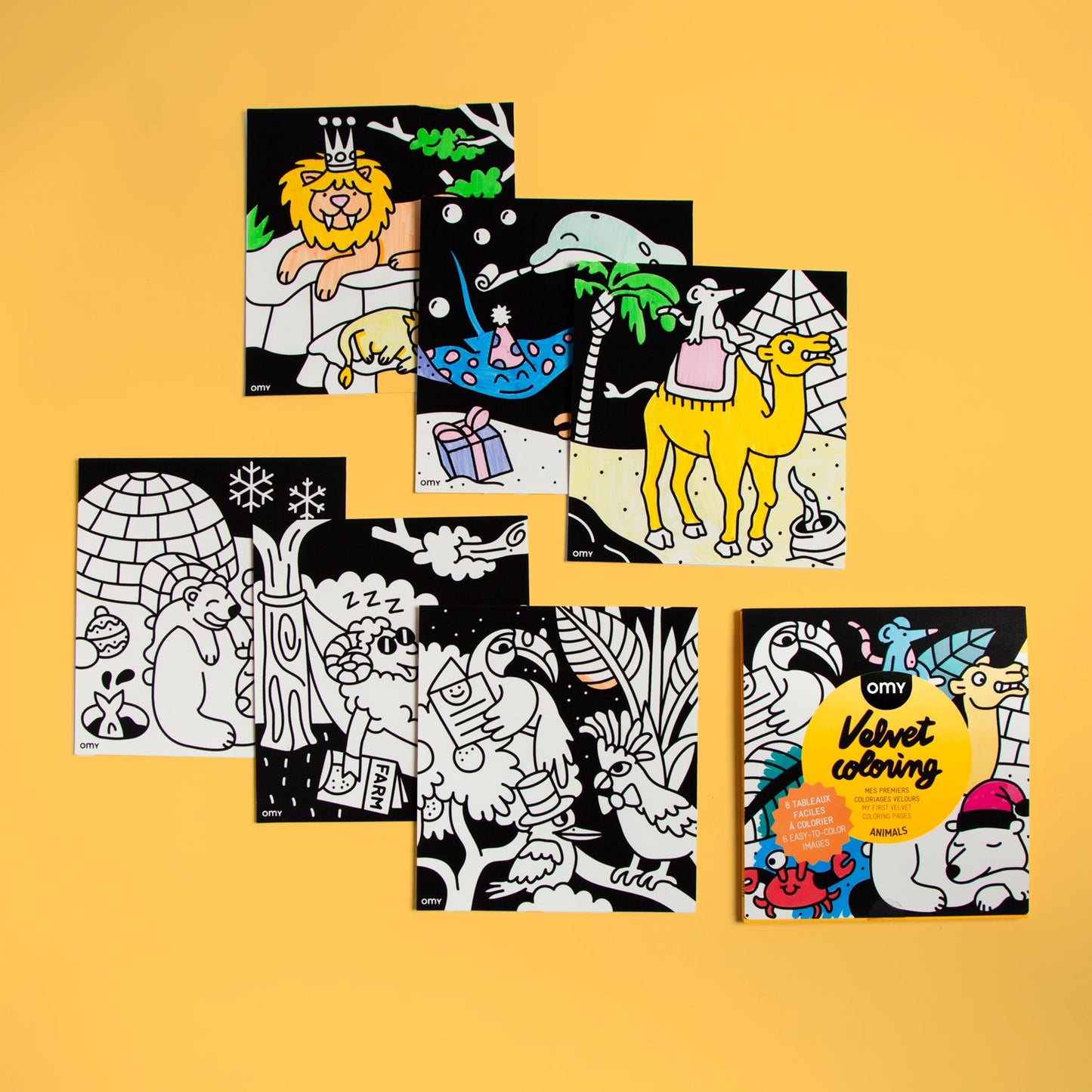 OMY, Animals Velvet Colouring Cards