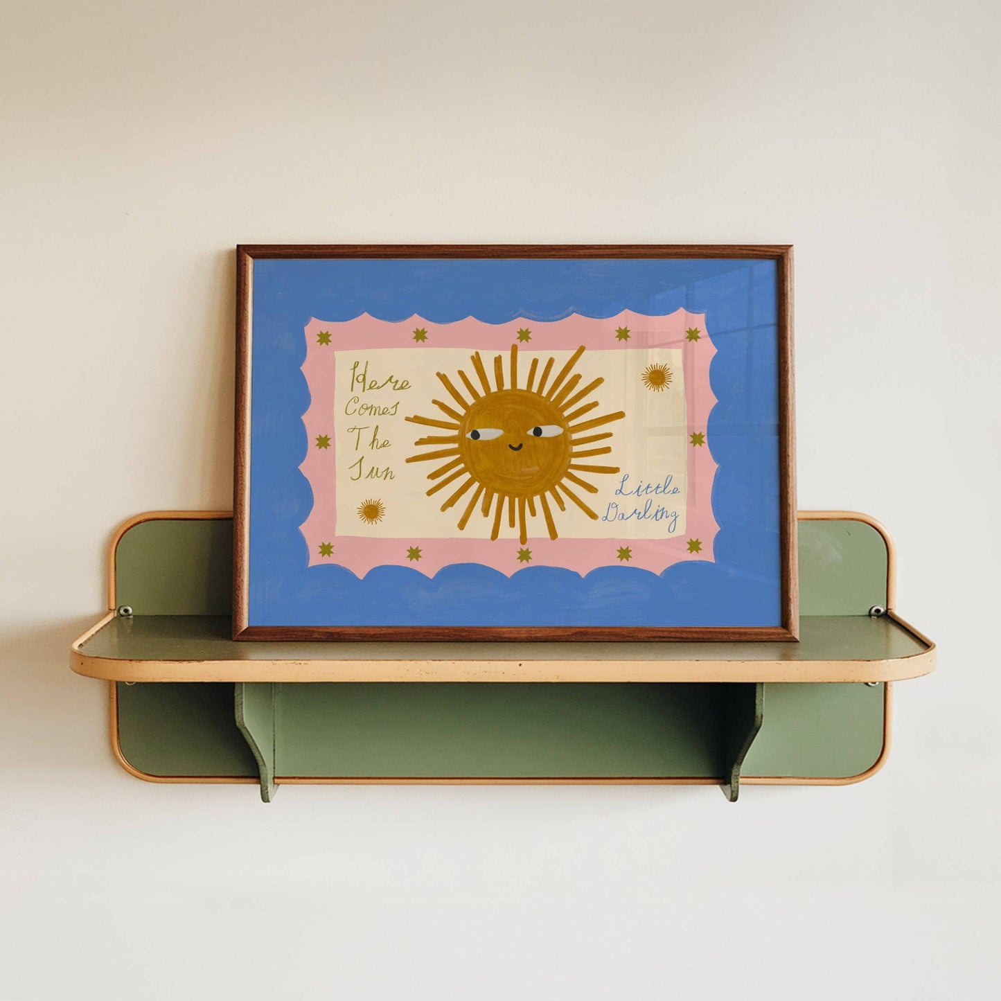 Lune Club - Here Comes The Sun Little Darling Poster: Blue & Pink, Unframed, A3
