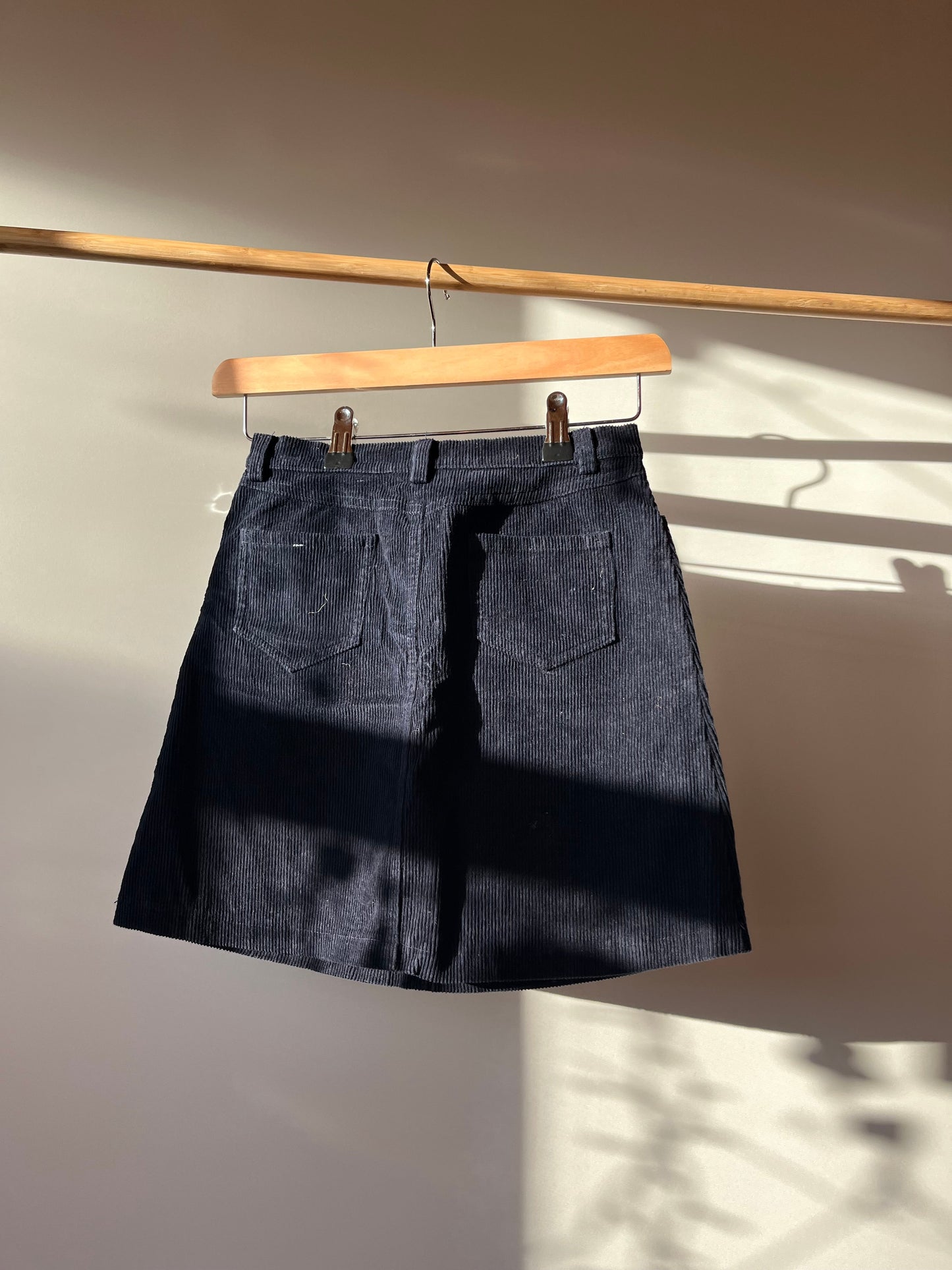 Preloved Brandy Melville, Navy Cord Skirt, 7 - 8 Years