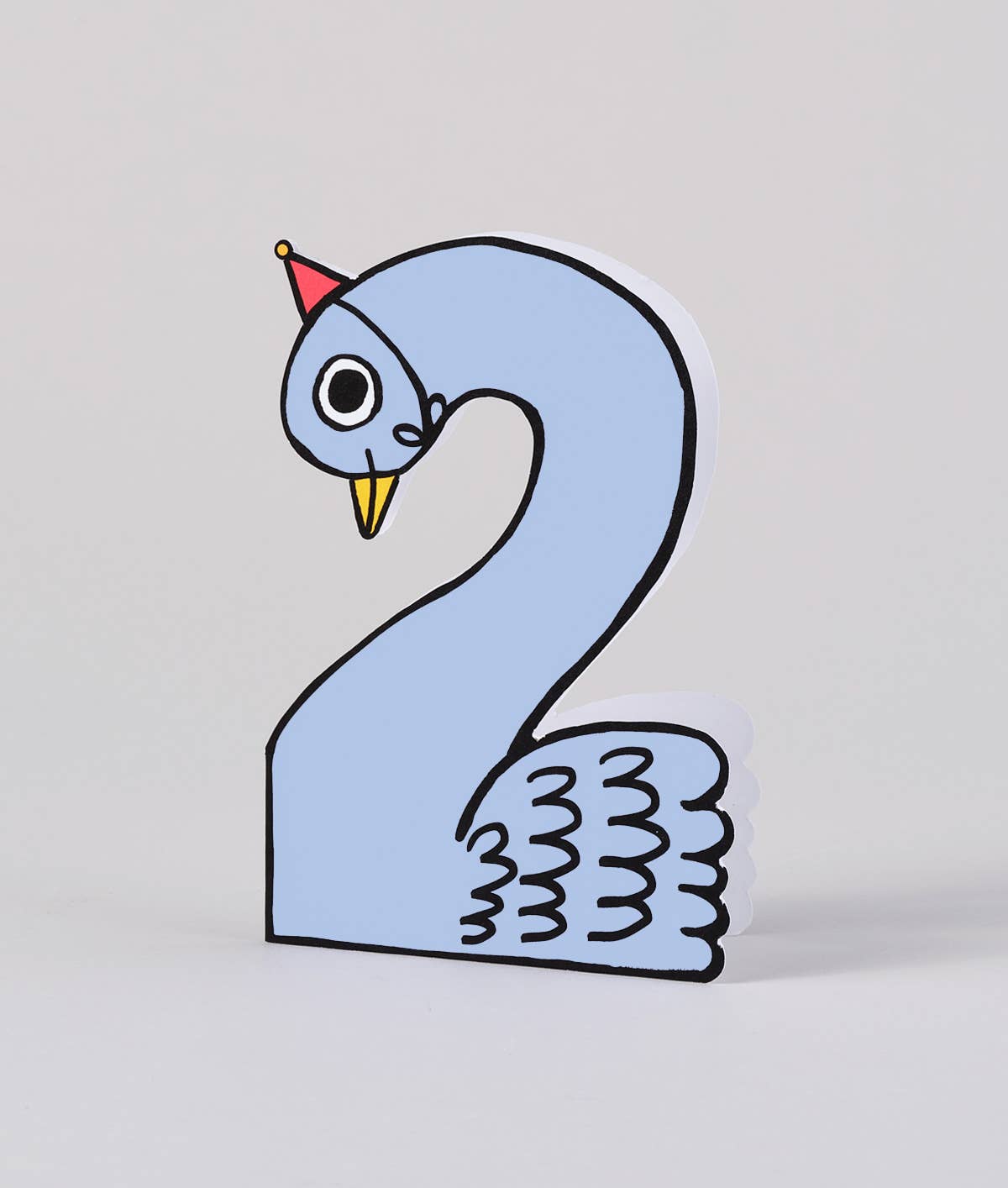 Swan Shaped Card 2nd Birthday Kid's Birthday Number Card