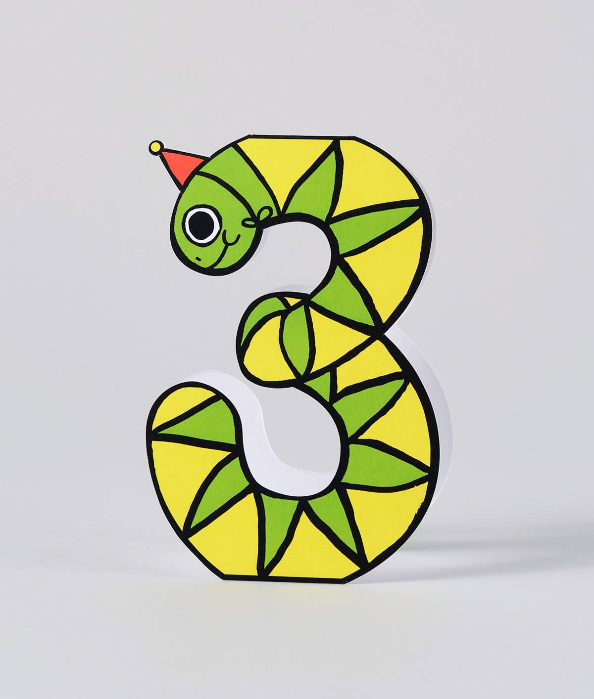 Snake Shaped Card 3rd Birthday Kid's Birthday Number Card