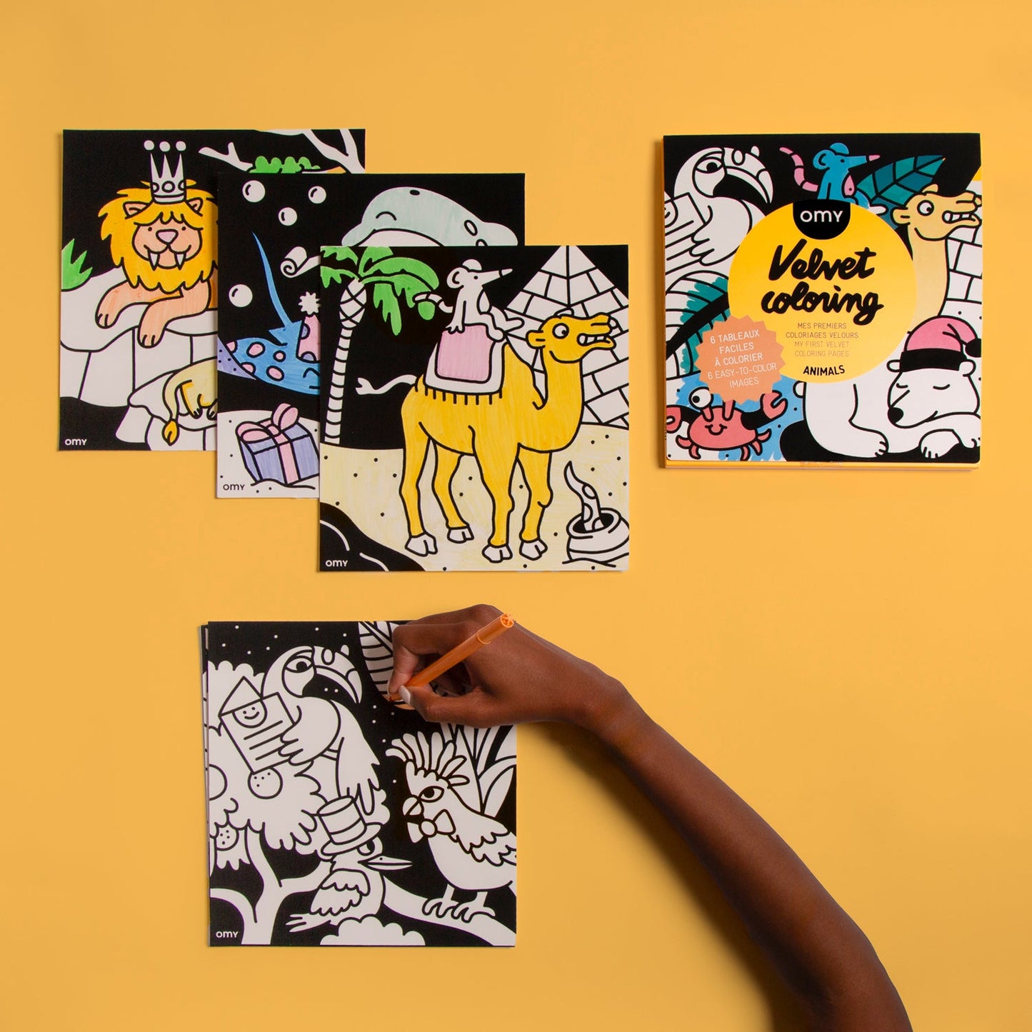 OMY, Animals Velvet Colouring Cards