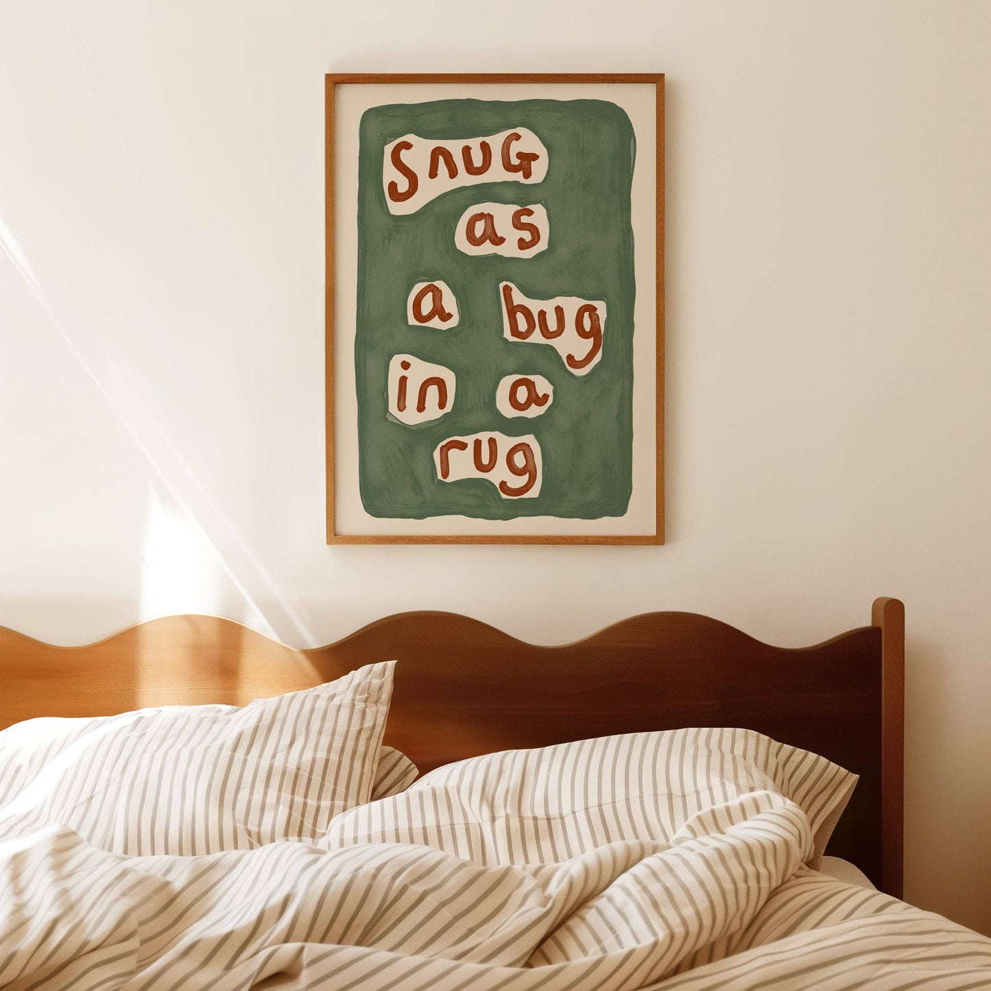 Lune Club - Snug as a Bug Print: Green, Unframed, A3
