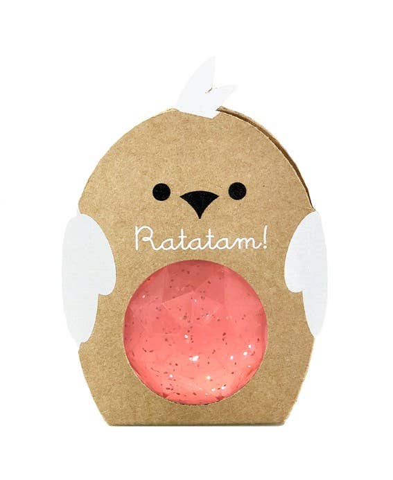 Ratatam! - 42mm pink glitter bird bouncing ball