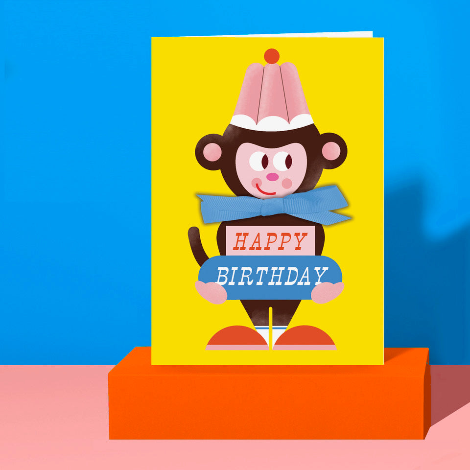 Petit Pals, Happy Birthday Monkey Card